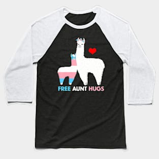 Trans Llama Free Aunt Hugs Proud Ally Transgender Flag Baseball T-Shirt